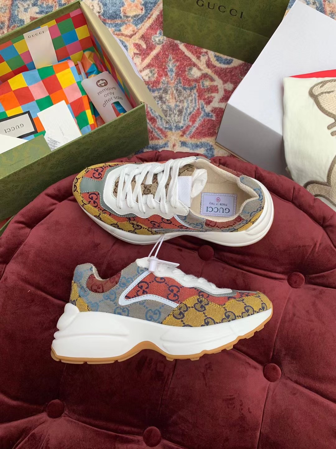 Gucci GG Multicolor Series Rhyton  Sneakers(upon uk size) - DopestKickz
