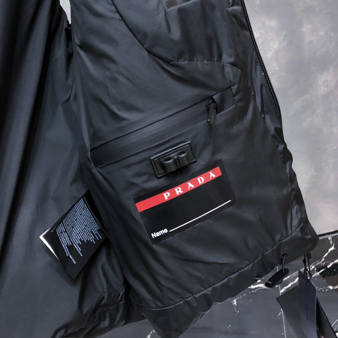 Prada Prada Logo Vest Jacket In Black - DopestKickz