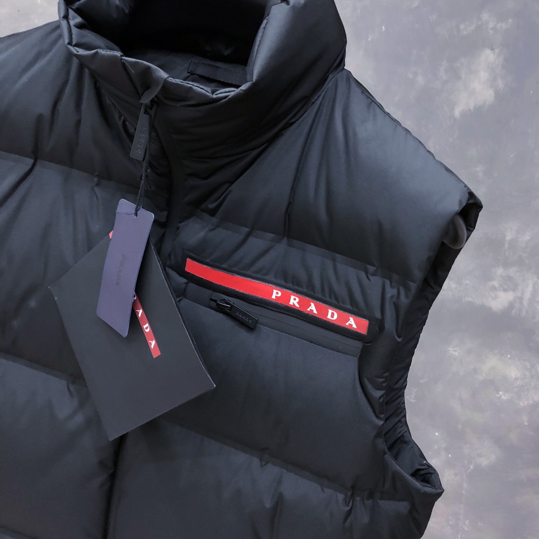 Prada Prada Logo Vest Jacket In Black - DopestKickz
