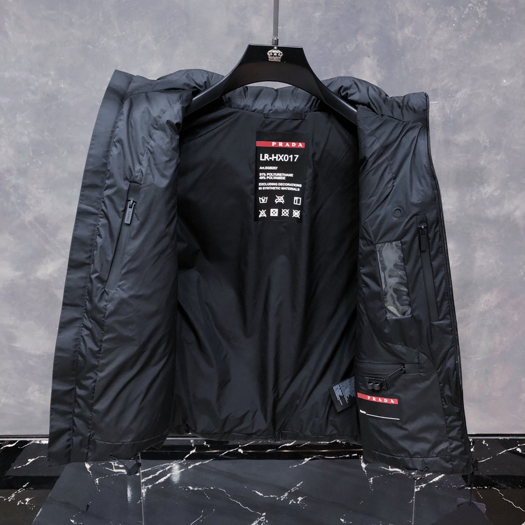 Prada Prada Logo Vest Jacket In Black - DopestKickz