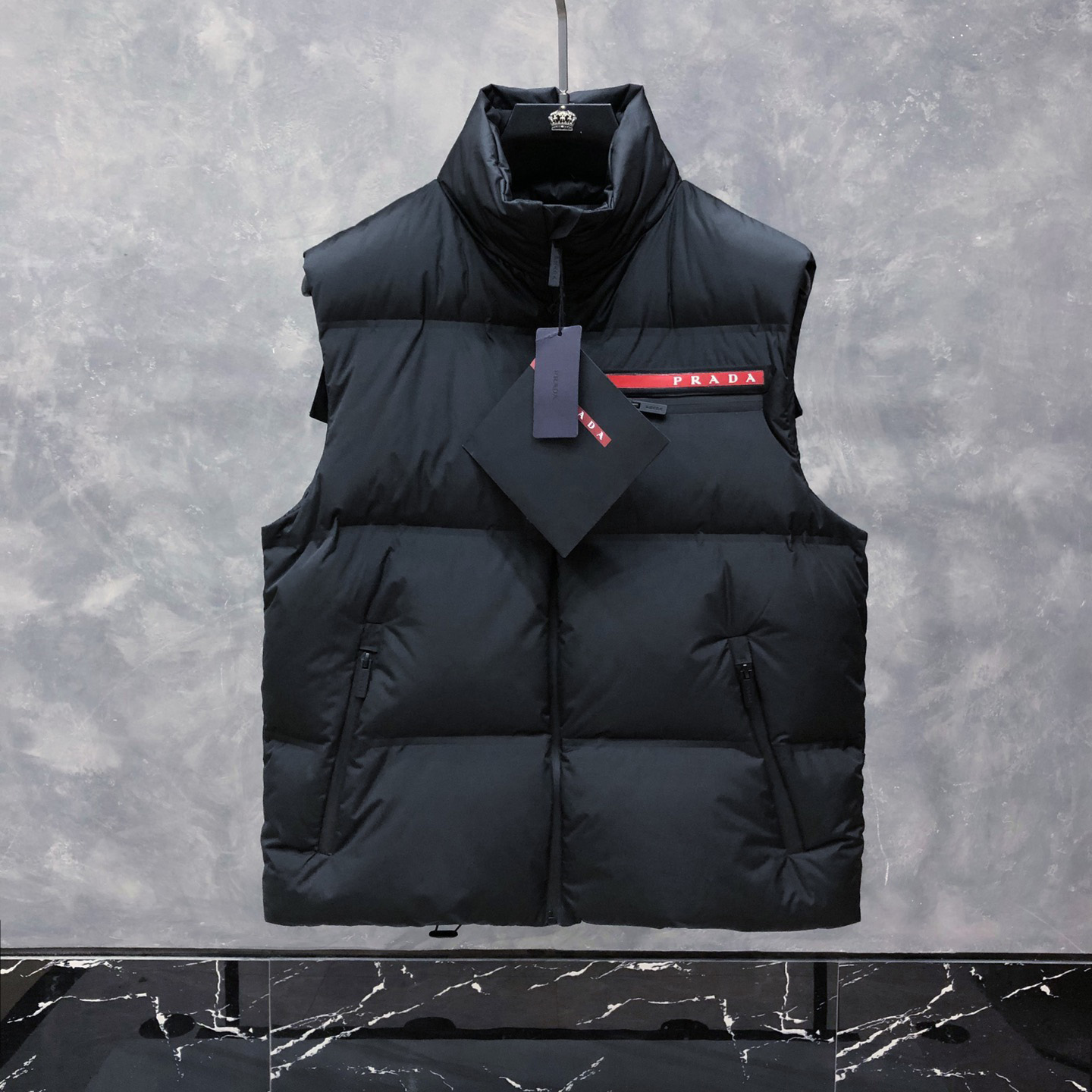 Prada Prada Logo Vest Jacket In Black - DopestKickz