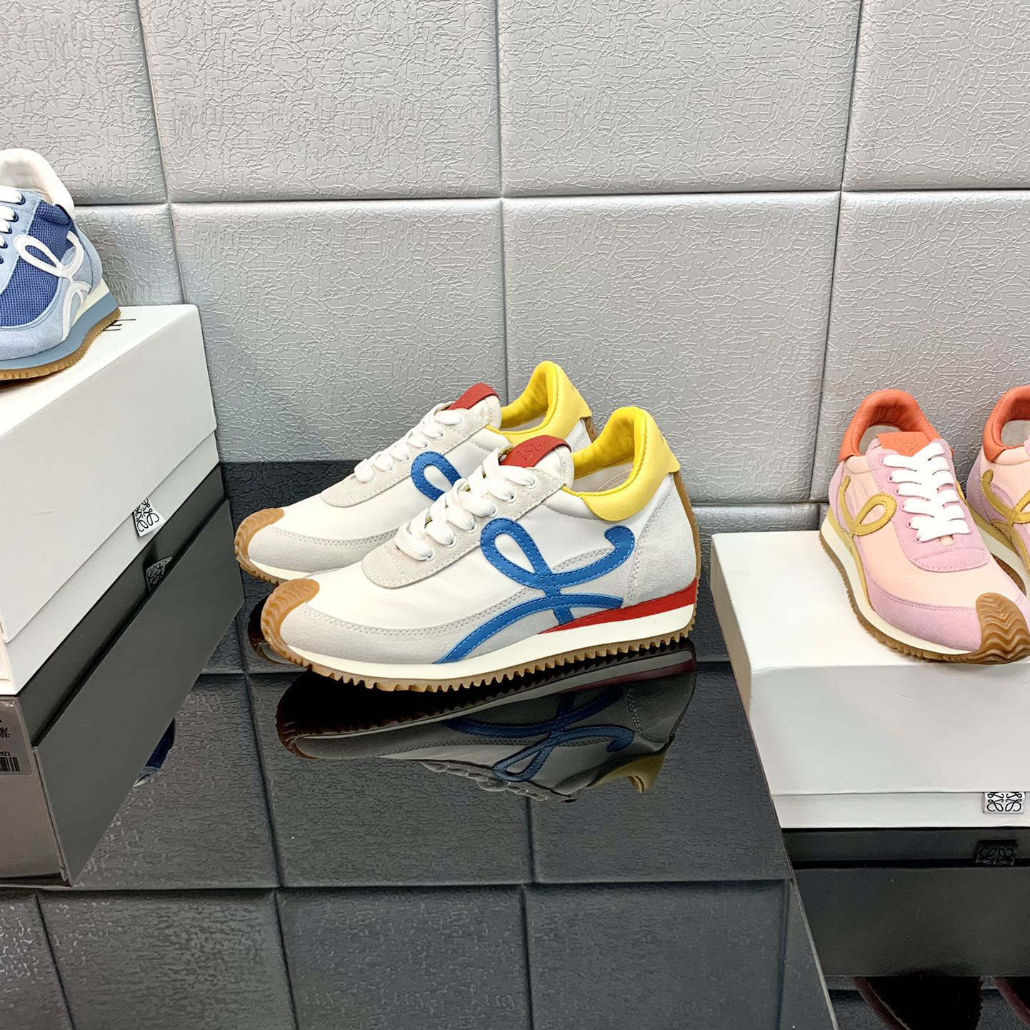 Loewe Flow Runner In Technical Mesh And Suede - DopestKickz