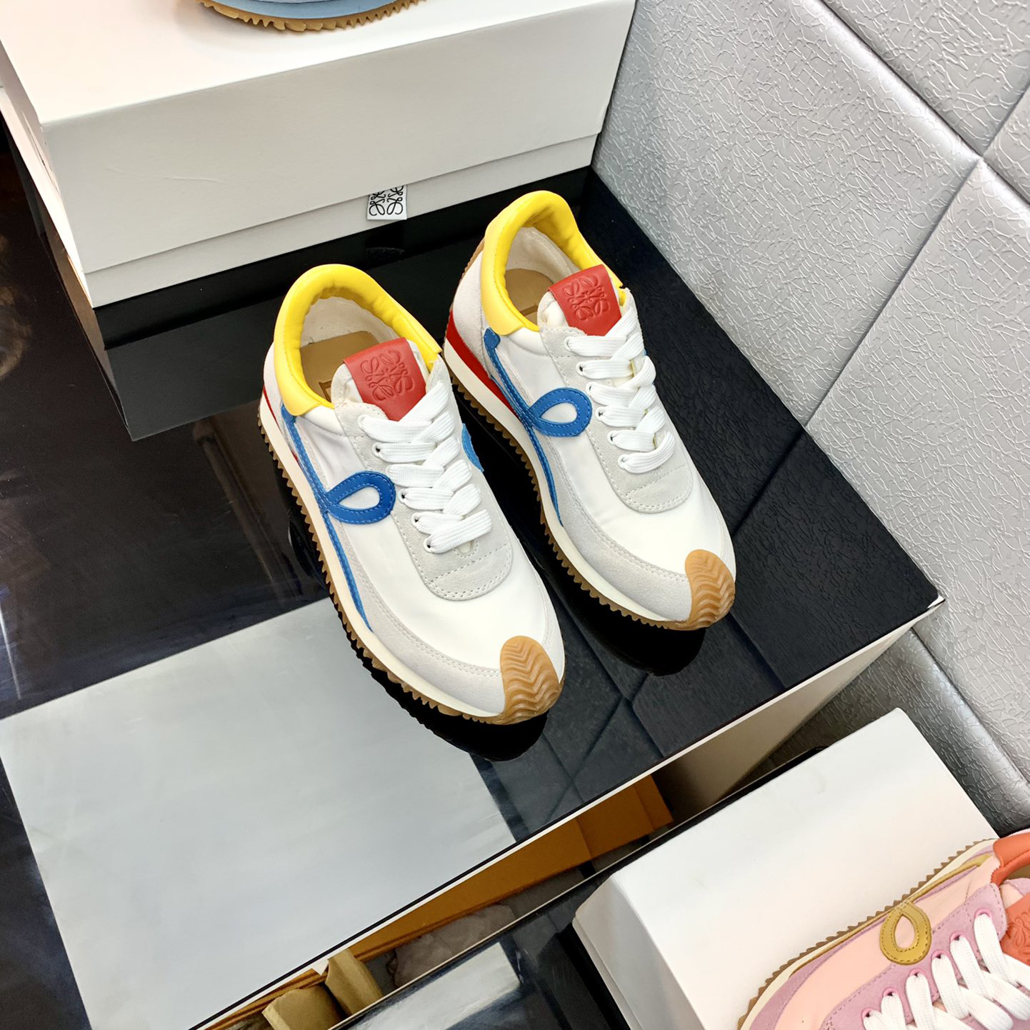 Loewe Flow Runner In Technical Mesh And Suede - DopestKickz