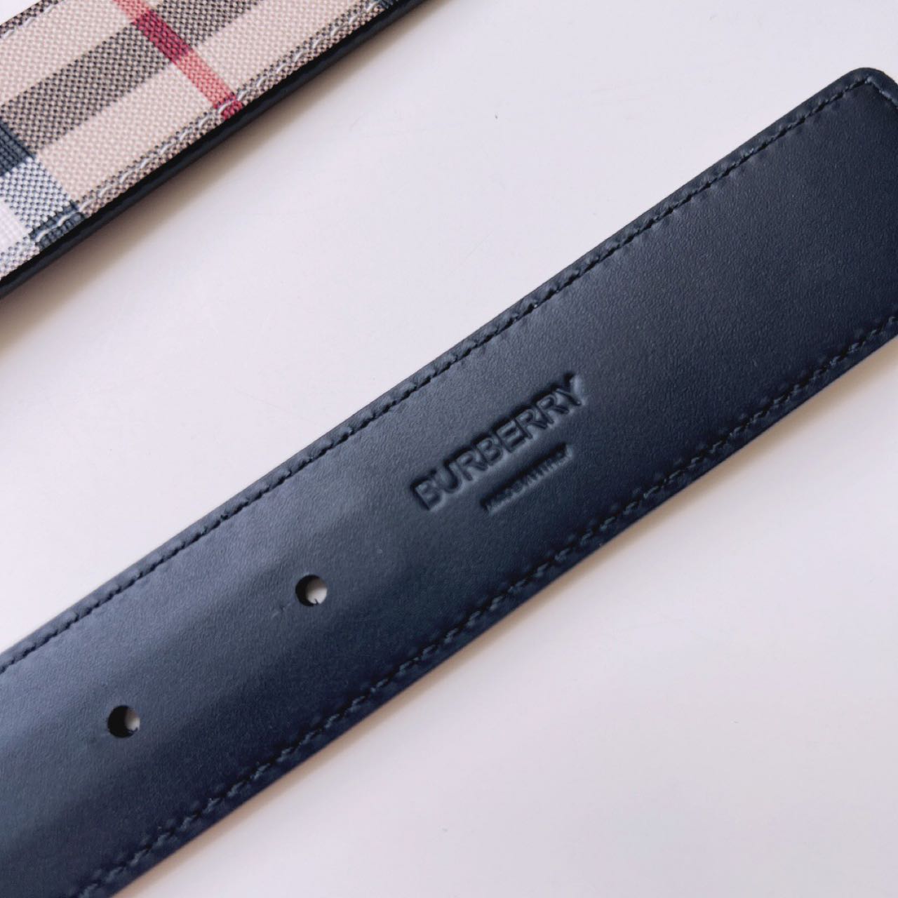 Burberry TB Monogram Vintage Check Belt - DopestKickz