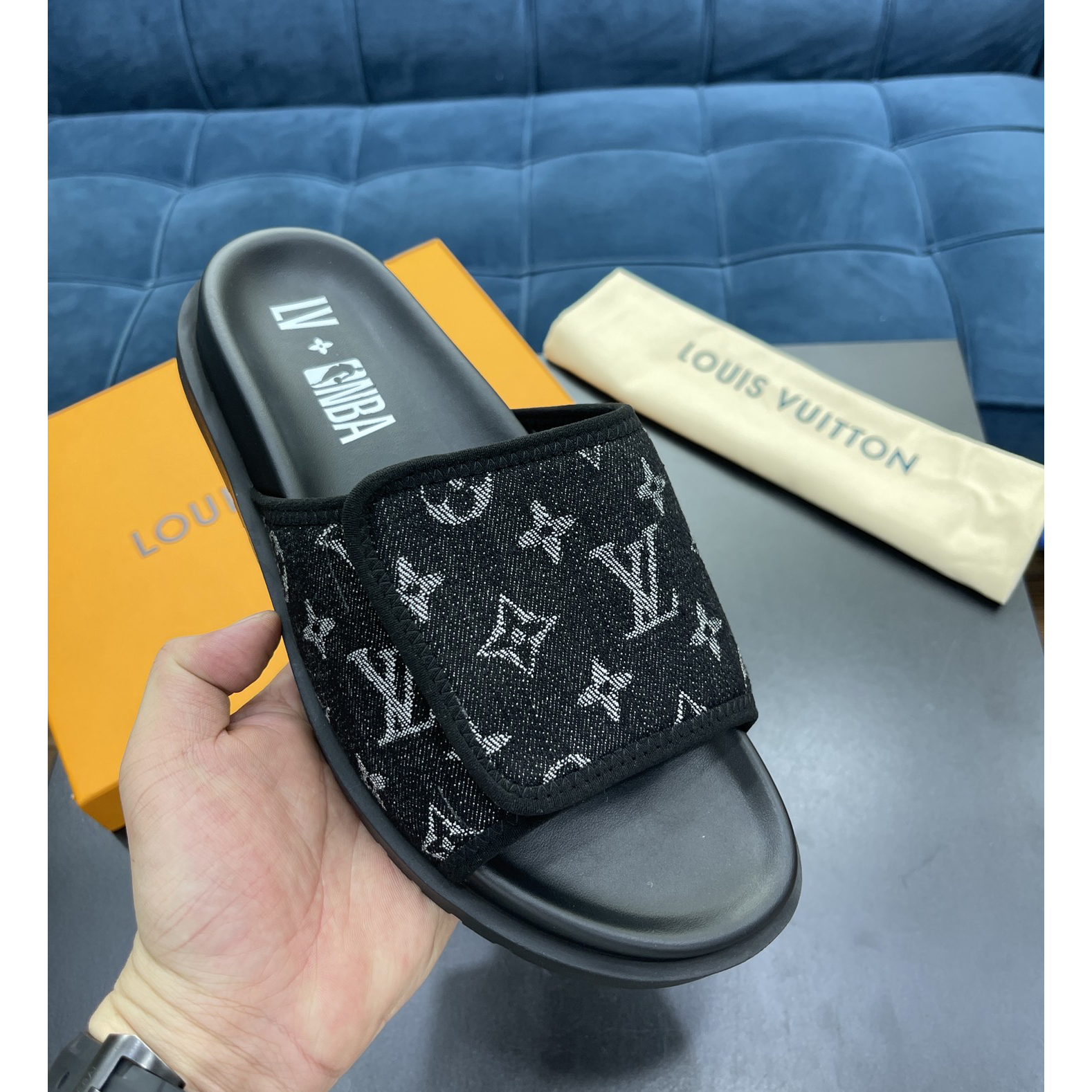 Louis Vuitton x NBA Monogram Slipper - DopestKickz