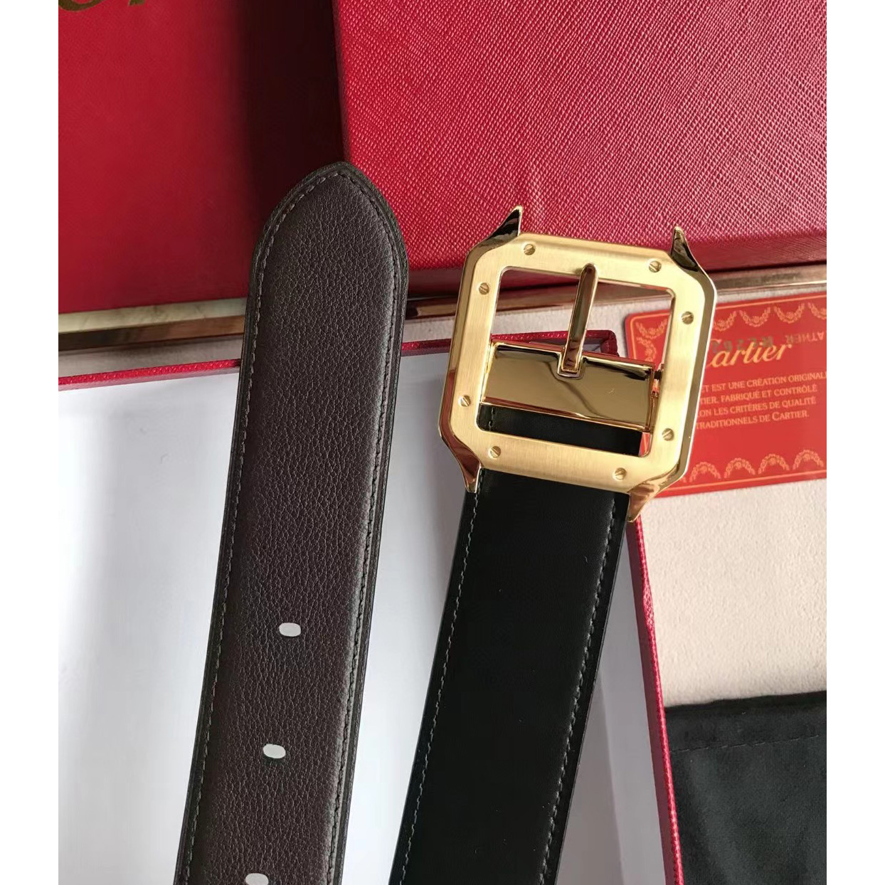 Cartier 34mm Leather  Belt  - DopestKickz