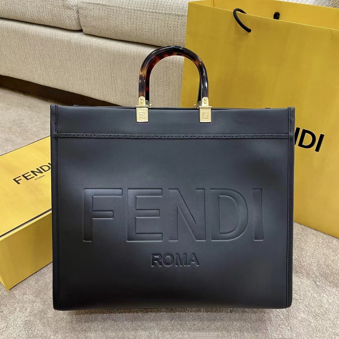 Fendi Sunshine Medium Beige Canvas Bag(40.5-35-21.5cm) - DopestKickz