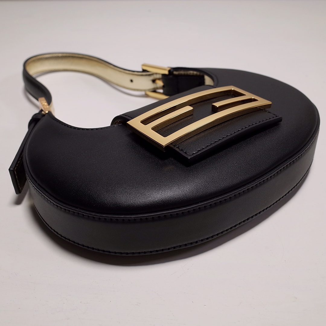 Fendi Cookie Black Leather Mini Handbag（22-17.5-4.5cm） - DopestKickz