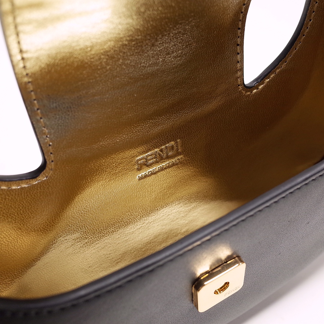 Fendi Cookie Black Leather Mini Handbag（22-17.5-4.5cm） - DopestKickz
