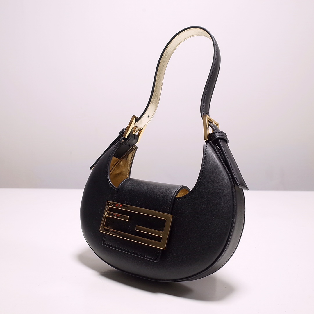 Fendi Cookie Black Leather Mini Handbag（22-17.5-4.5cm） - DopestKickz