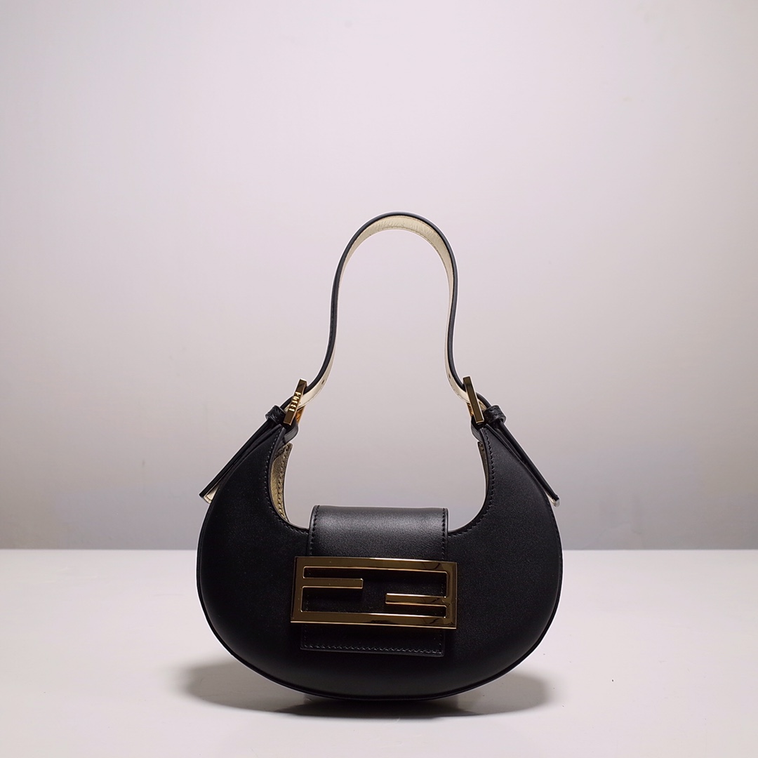 Fendi Cookie Black Leather Mini Handbag（22-17.5-4.5cm） - DopestKickz