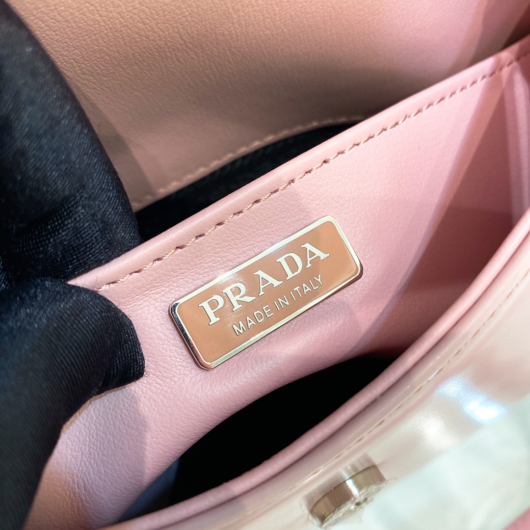 Prada Cleo Brushed Leather Shoulder Bag In Pink(24-19-6cm)   1BD303 - DopestKickz