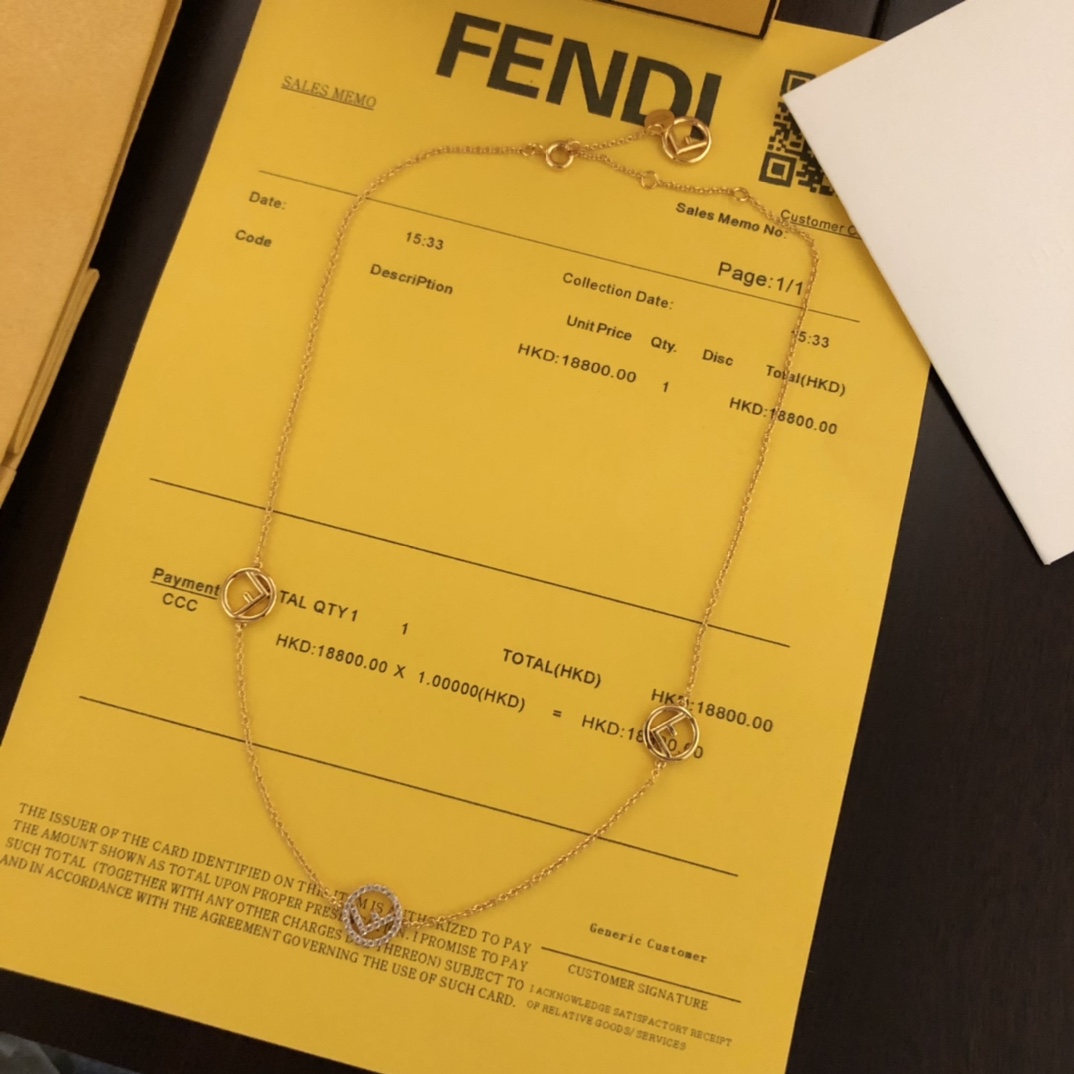 Fendi F Is Fendi Necklace - DopestKickz