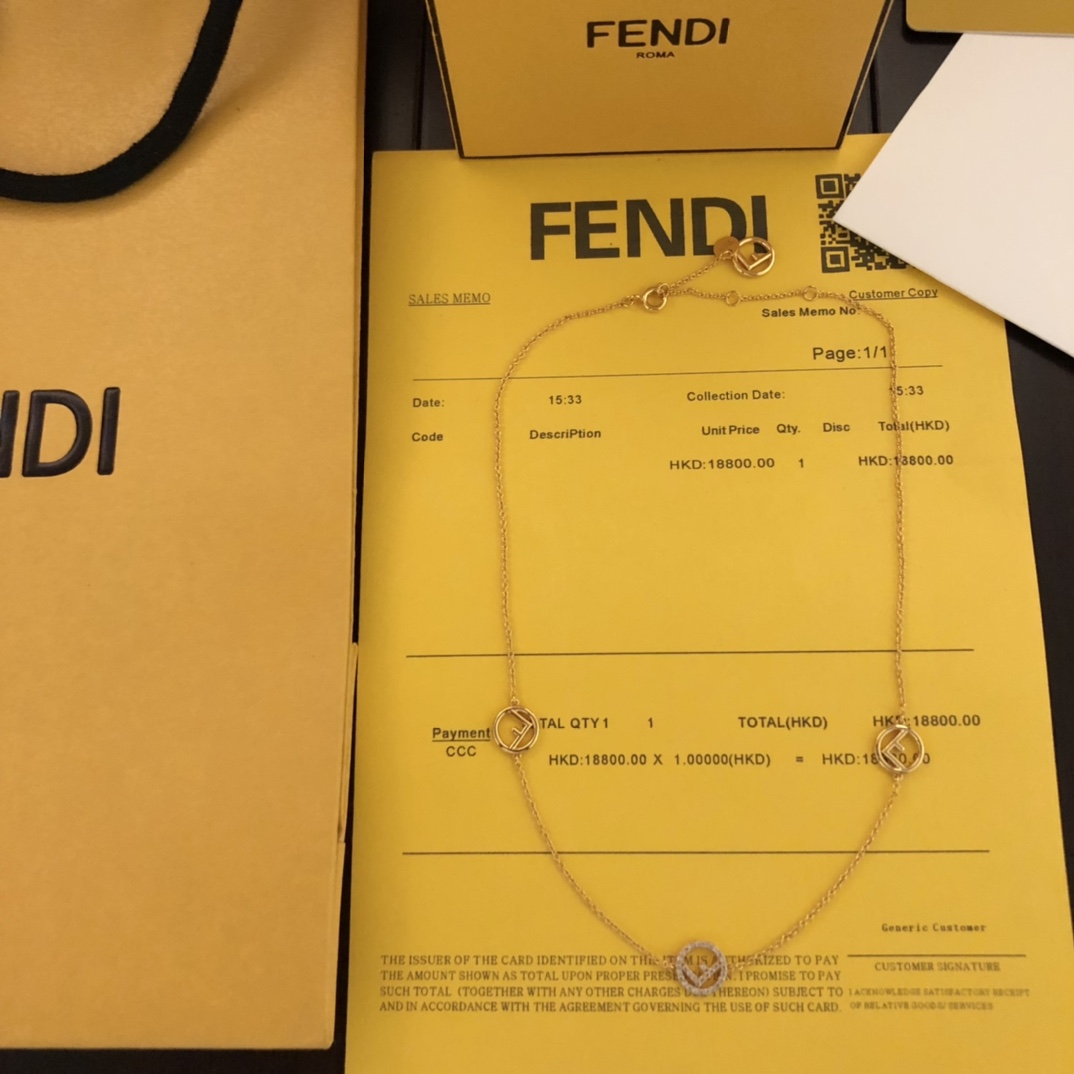 Fendi F Is Fendi Necklace - DopestKickz