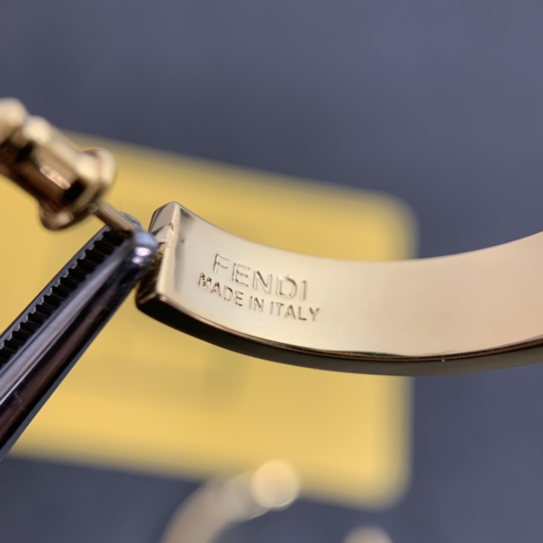 Fendi Forever Fendi Gold-Coloured Earrings - DopestKickz