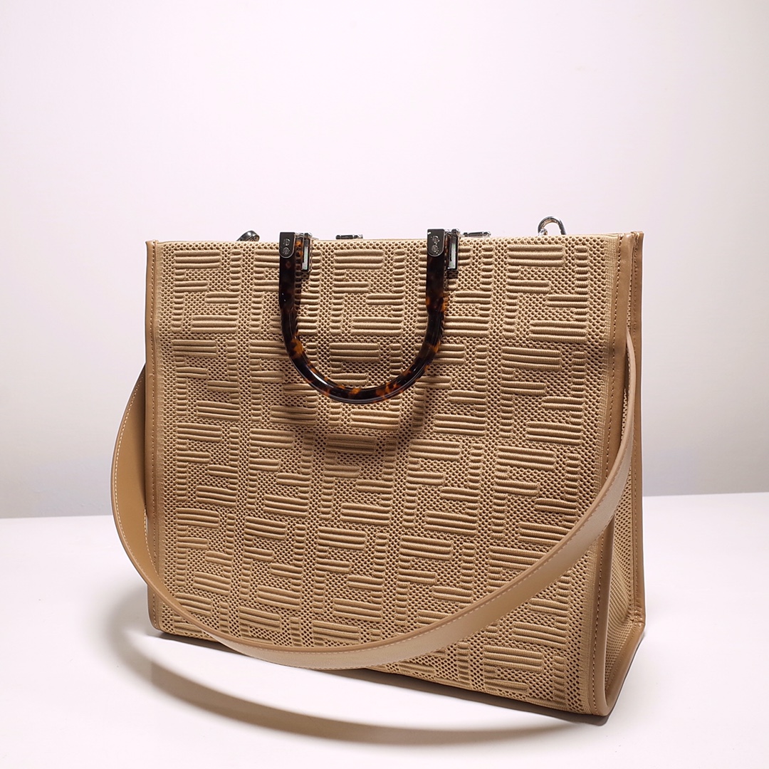 Fendi Sunshine Medium Shopper Bag In Beige(35-31-17cm)  8BH386 - DopestKickz