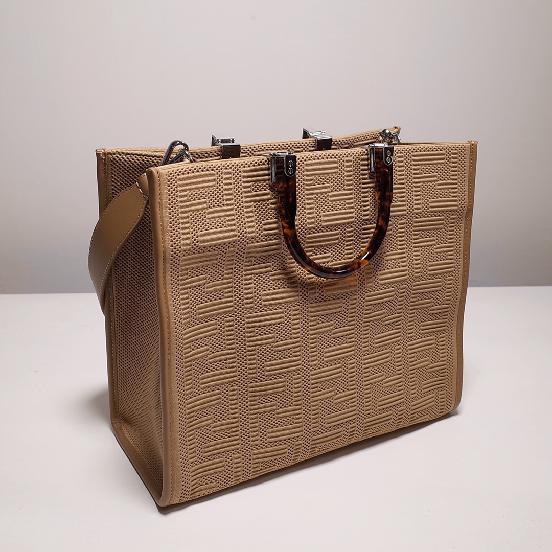 Fendi Sunshine Medium Shopper Bag In Beige(35-31-17cm)  8BH386 - DopestKickz