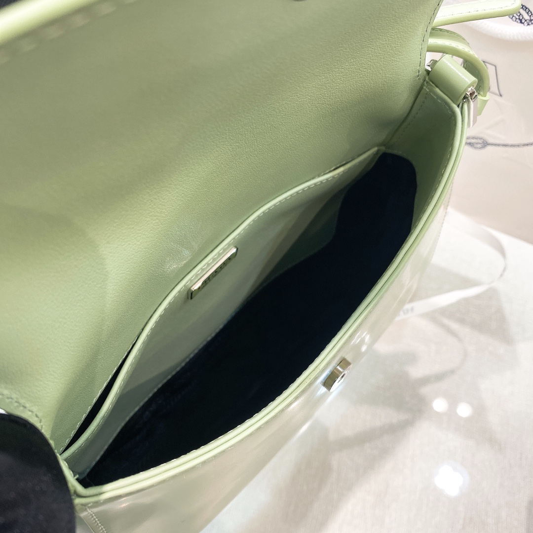 Prada Cleo Brushed Leather Shoulder Bag In Green(24-19-6cm)   1BD303 - DopestKickz