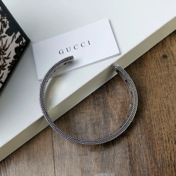 Gucci Silver Bracelet With Square G - DopestKickz