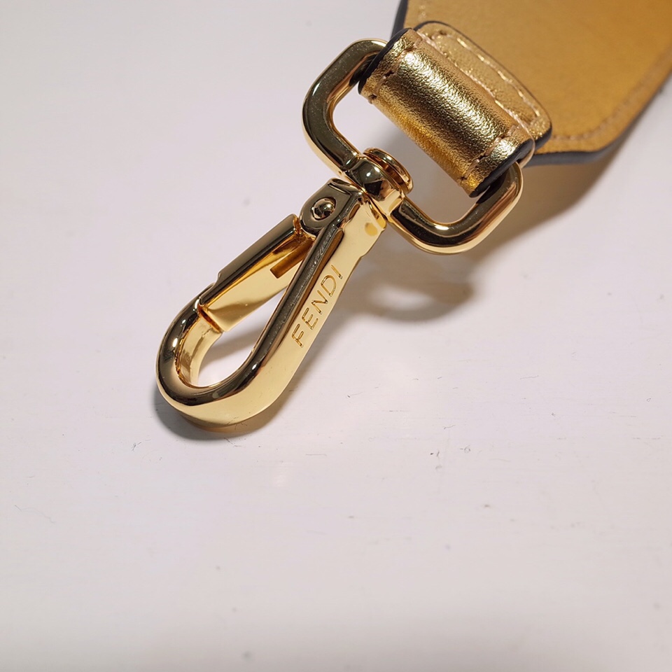 Fendi Sunshine Medium Shopper Bag In Gold Laminated Leather (35-31-17cm)  8BH386 - DopestKickz