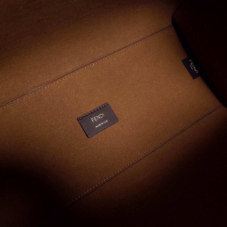 Fendi Sunshine Medium Shopper Bag In Gold Laminated Leather (35-31-17cm)  8BH386 - DopestKickz