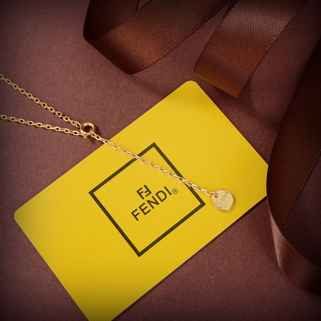 Fendi Signature Gold-Coloured Necklace - DopestKickz