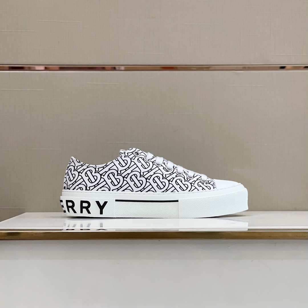 Burberry Monogram Print Cotton Sneakers - DopestKickz