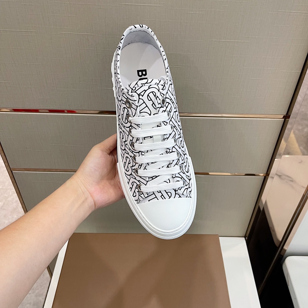 Burberry Monogram Print Cotton Sneakers - DopestKickz