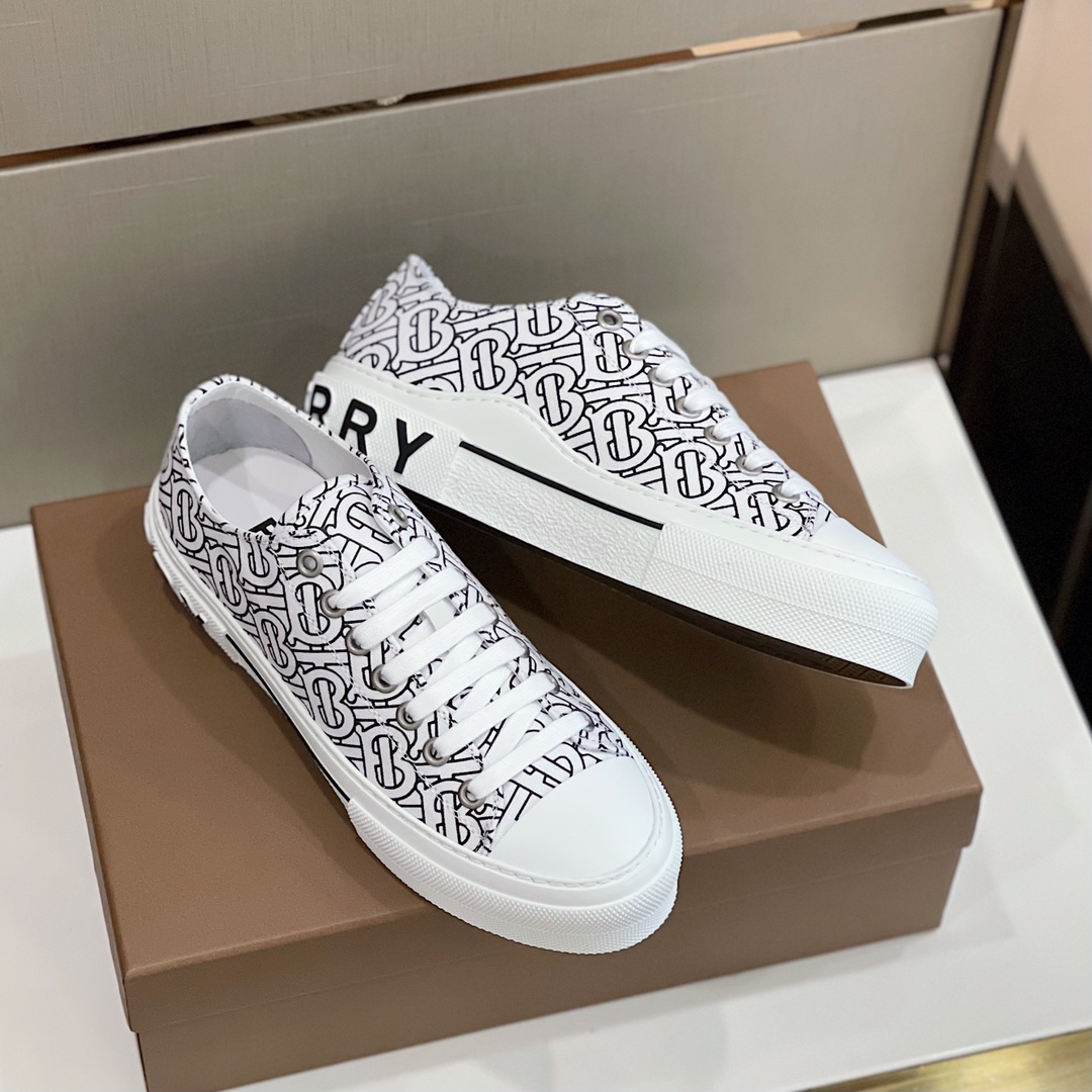 Burberry Monogram Print Cotton Sneakers - DopestKickz