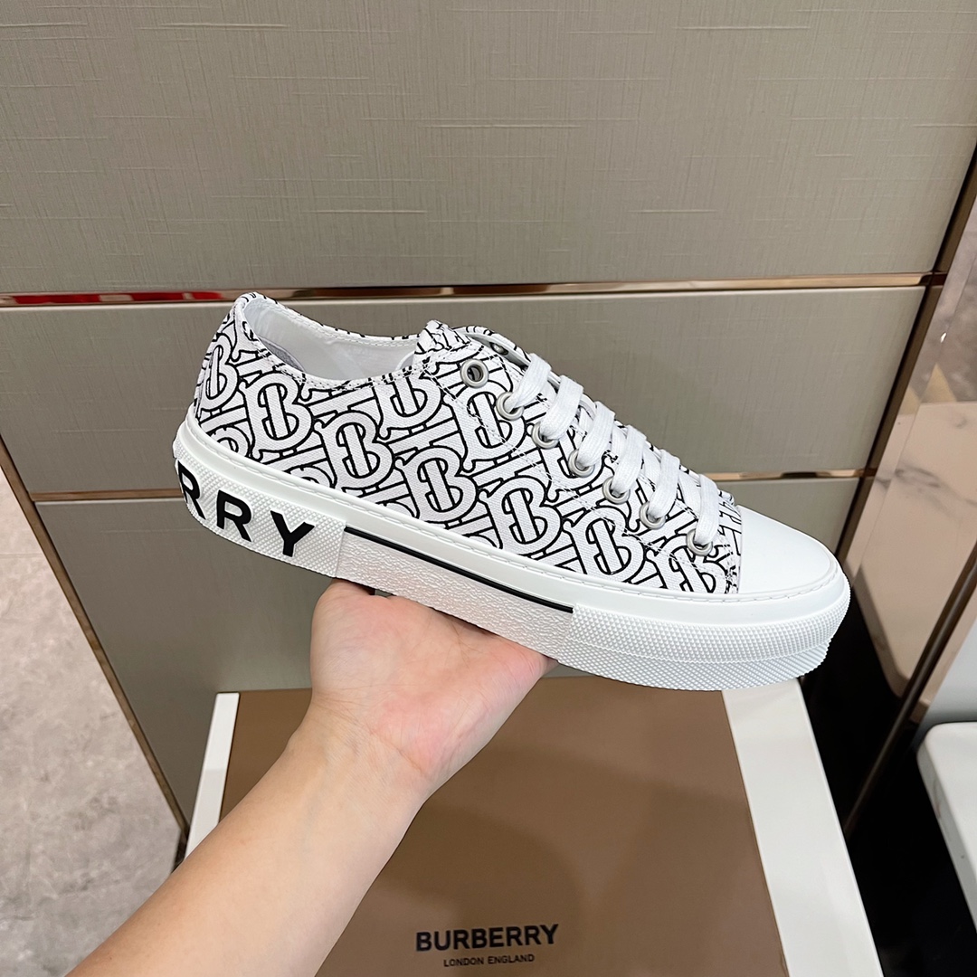 Burberry Monogram Print Cotton Sneakers - DopestKickz