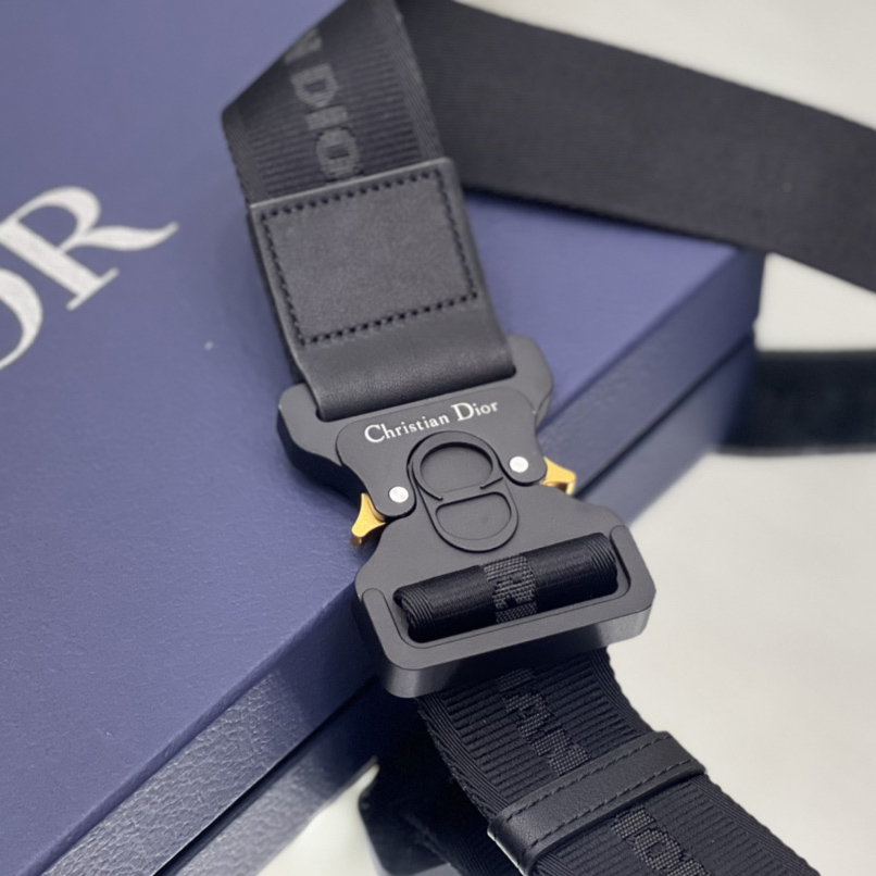 Dior Black CD Diamond Canvas And Smooth Calfskin Saddle Bag(26-19-4.5cm) 1ADPO093 - DopestKickz