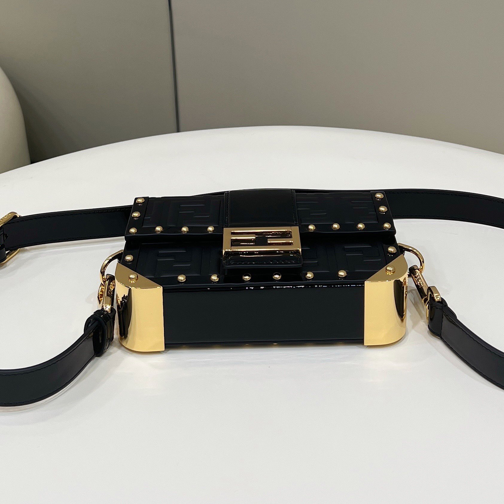 Fendi Baguette Trunk Mini Black Leather Bag(18.5-11.5-5cm) - DopestKickz