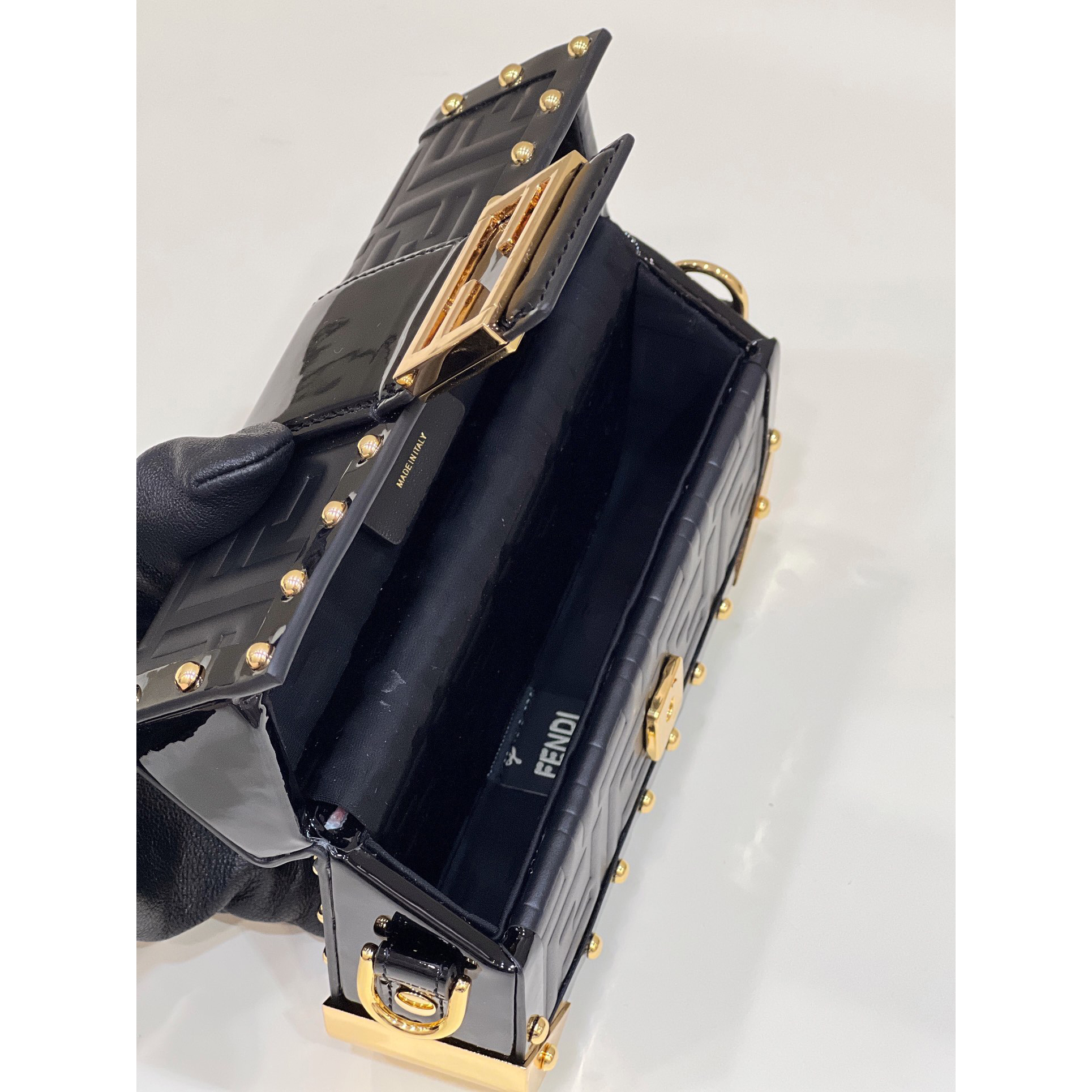 Fendi Baguette Trunk Mini Black Leather Bag(18.5-11.5-5cm) - DopestKickz