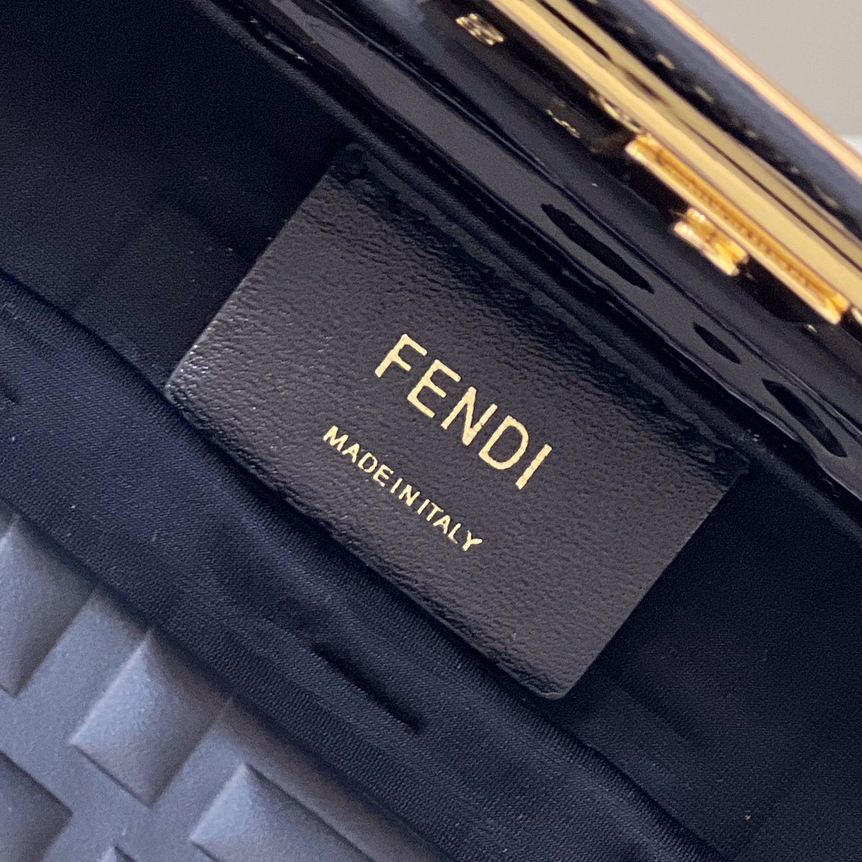 Fendi Baguette Trunk Mini Black Leather Bag(18.5-11.5-5cm) - DopestKickz