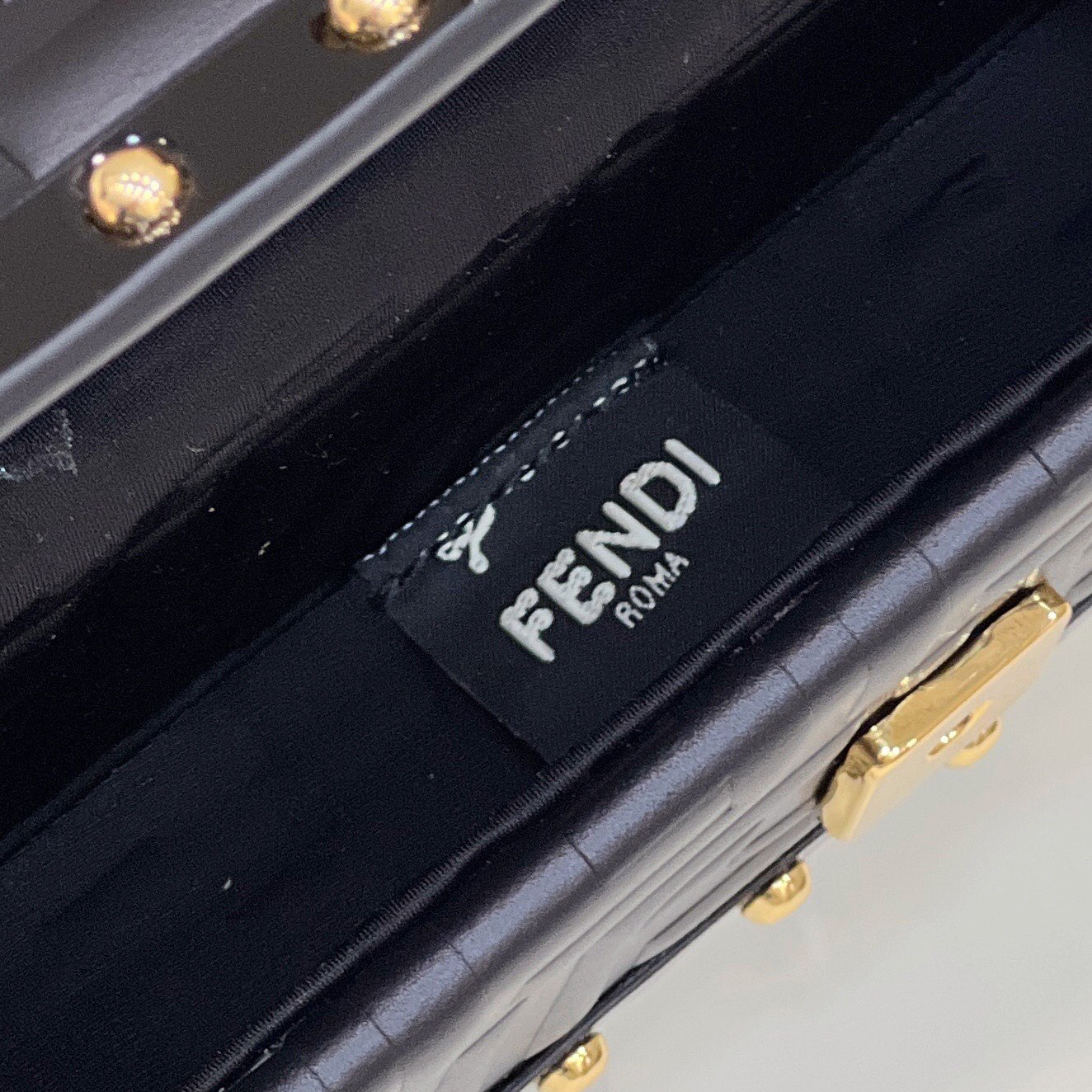 Fendi Baguette Trunk Mini Black Leather Bag(18.5-11.5-5cm) - DopestKickz