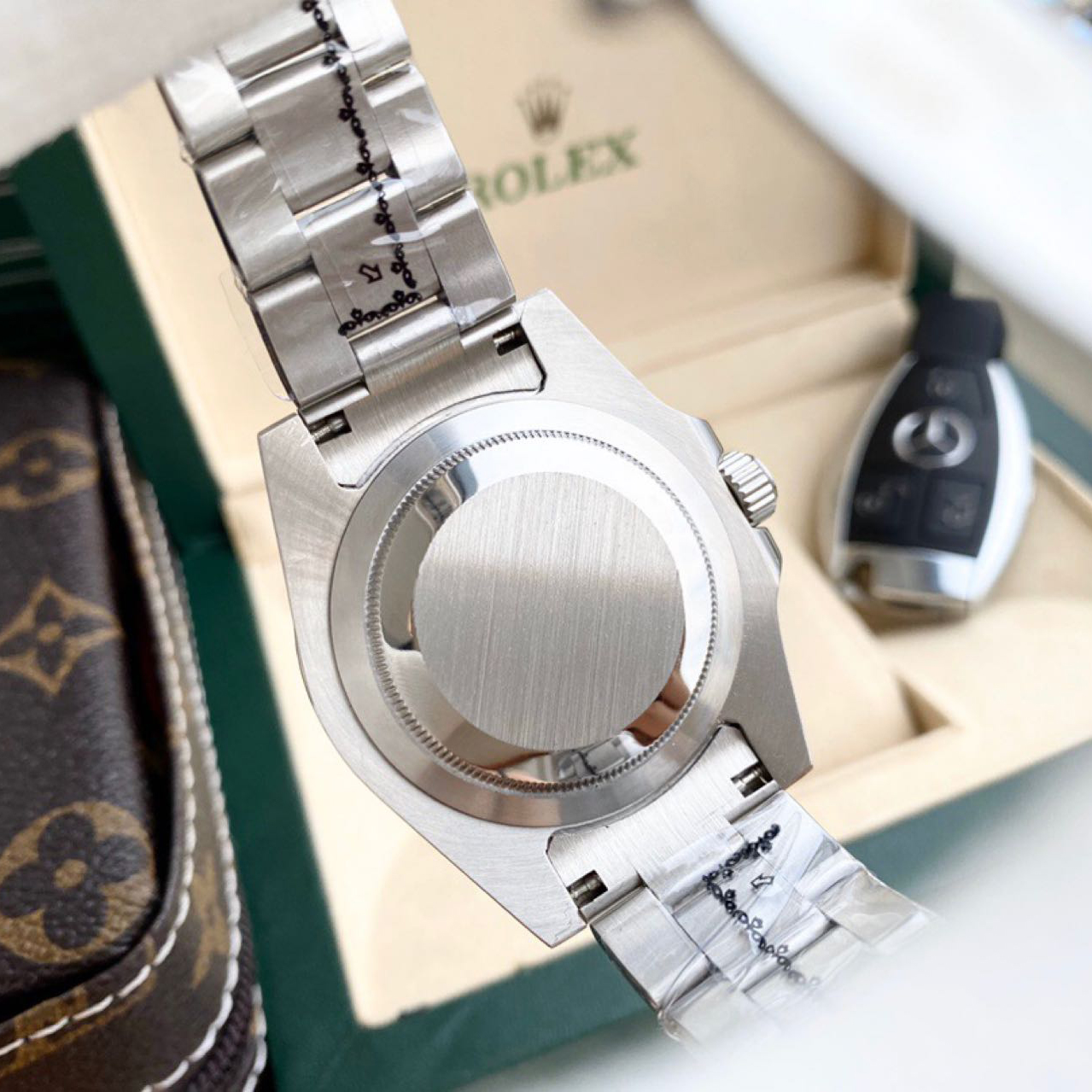 Rolex High Quality Oyster Perpetua Dark Green Dial Watch - DopestKickz