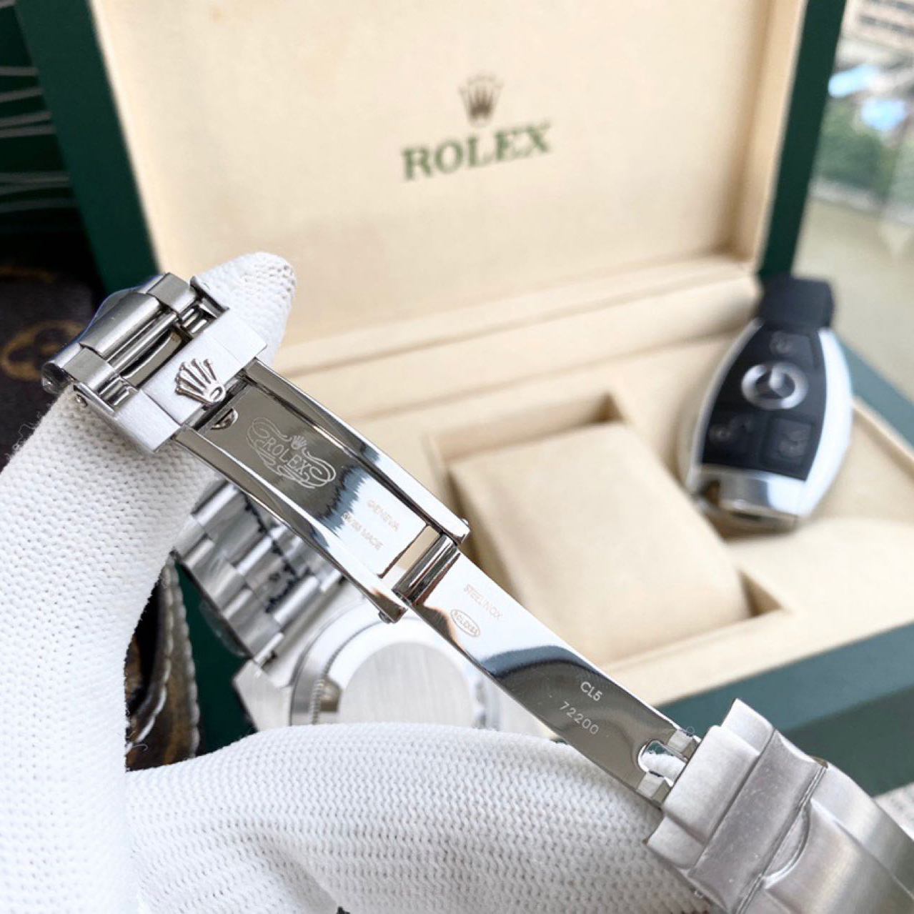 Rolex High Quality Oyster Perpetua Dark Green Dial Watch - DopestKickz