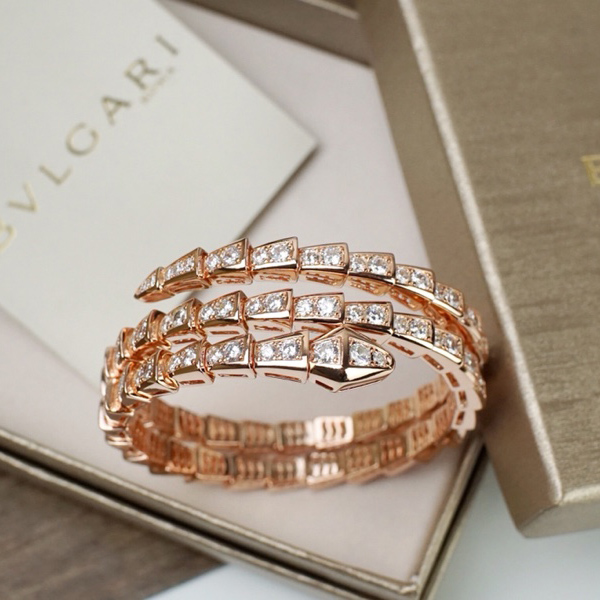 Bvlgari Serpenti Viper Two-Coil 18 Kt Rose Gold Bracelet - DopestKickz