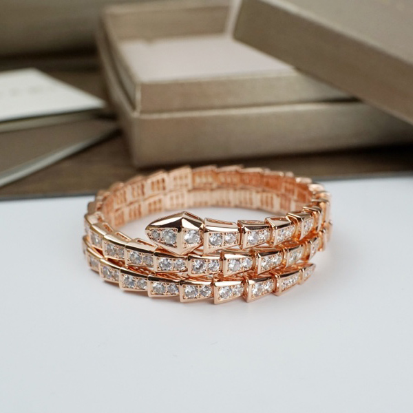 Bvlgari Serpenti Viper Two-Coil 18 Kt Rose Gold Bracelet - DopestKickz