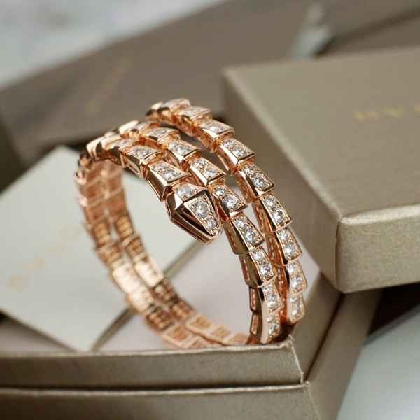 Bvlgari Serpenti Viper Two-Coil 18 Kt Rose Gold Bracelet - DopestKickz