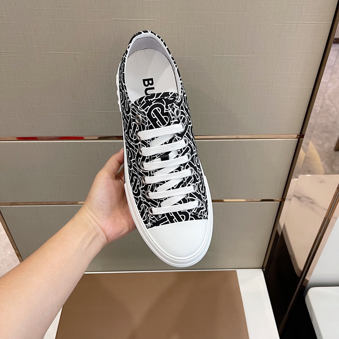 Burberry Monogram Print Cotton Sneakers - DopestKickz