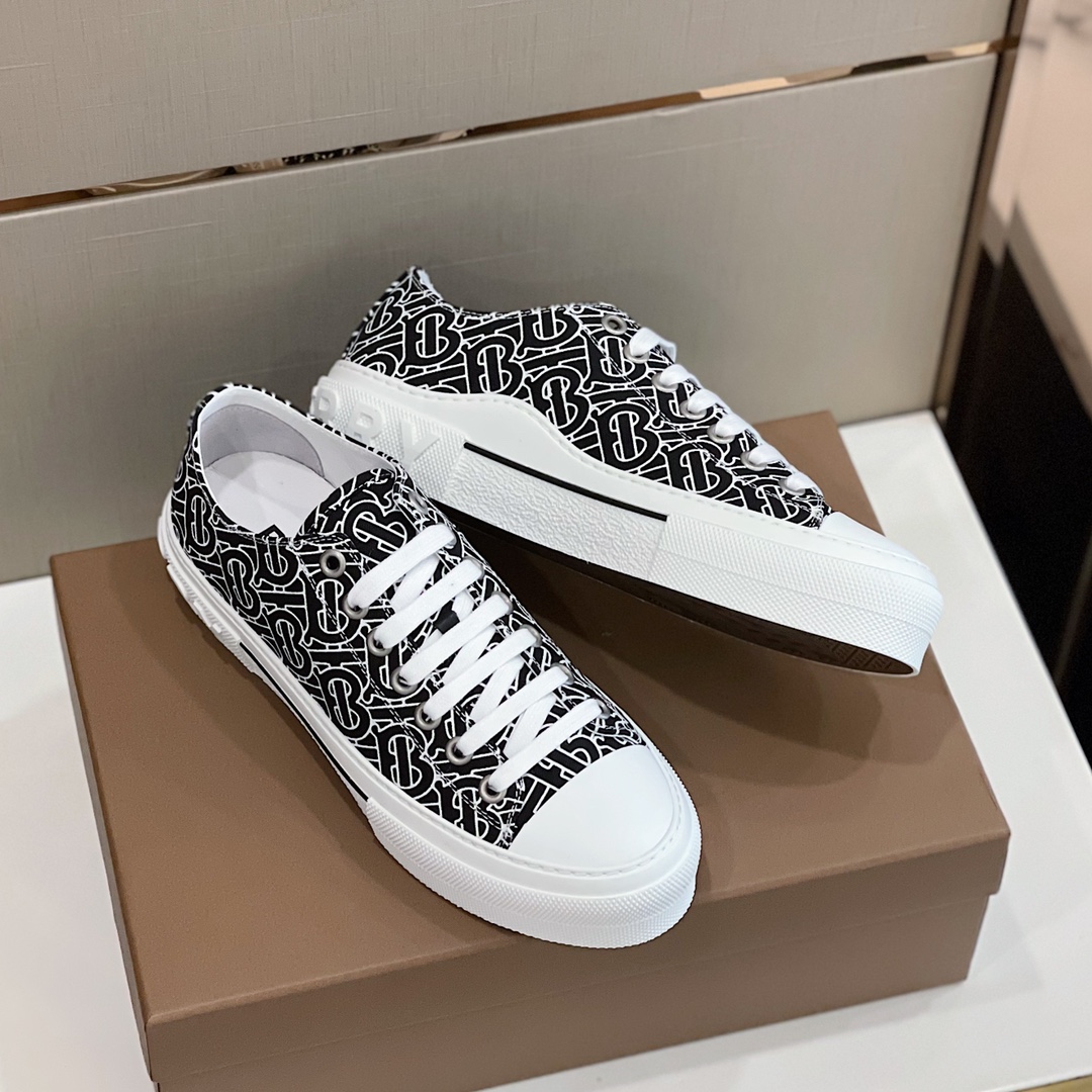 Burberry Monogram Print Cotton Sneakers - DopestKickz