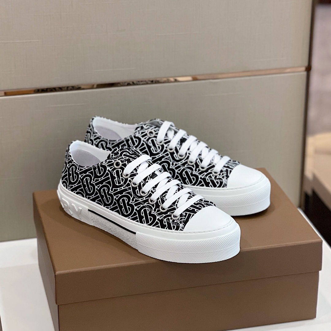 Burberry Monogram Print Cotton Sneakers - DopestKickz