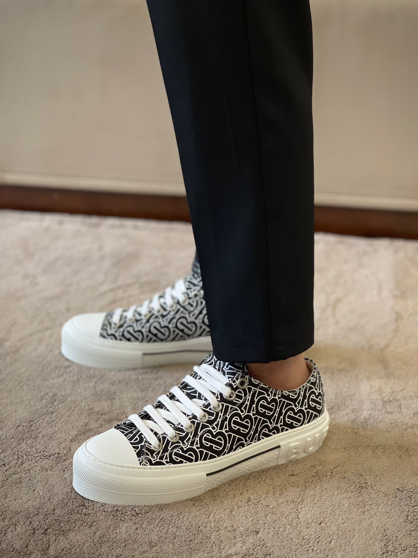 Burberry Monogram Print Cotton Sneakers - DopestKickz