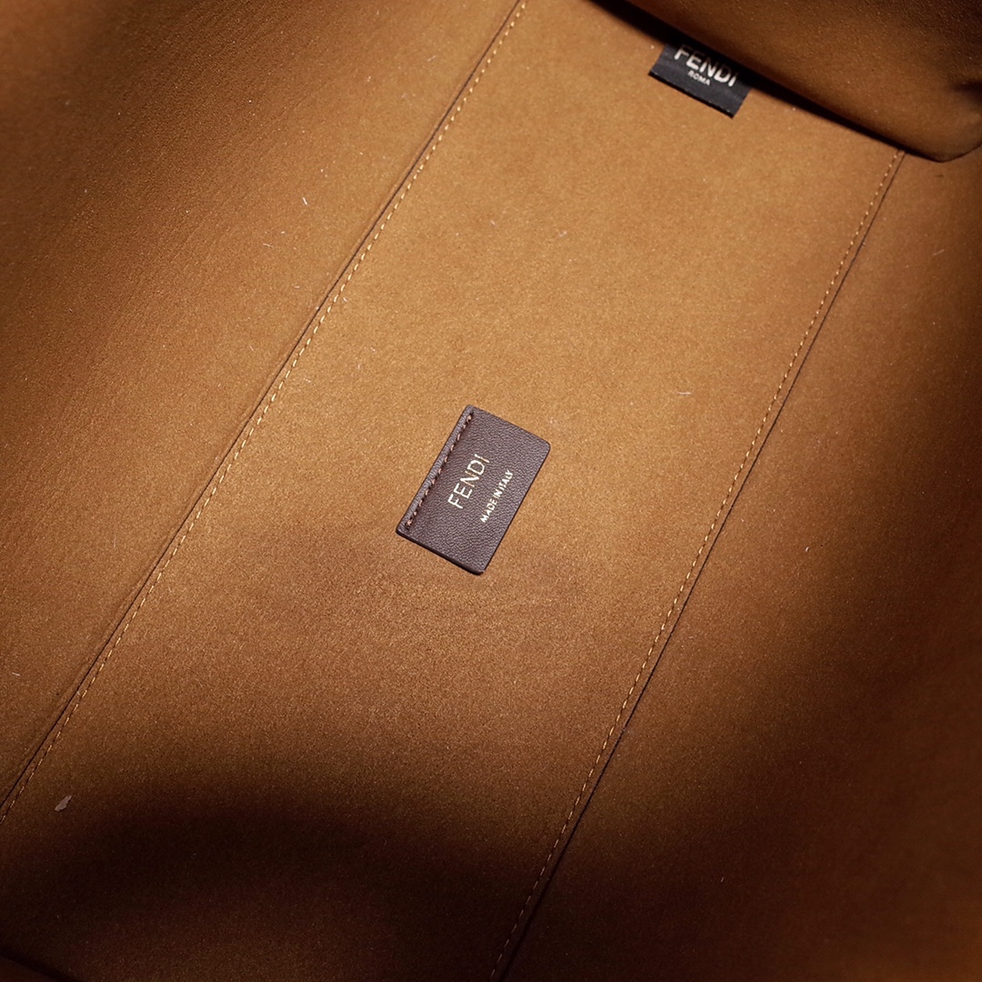 Fendi Sunshine Medium Shopper Bag In Silver Laminated Leather (35-31-17cm)  8BH386 - DopestKickz