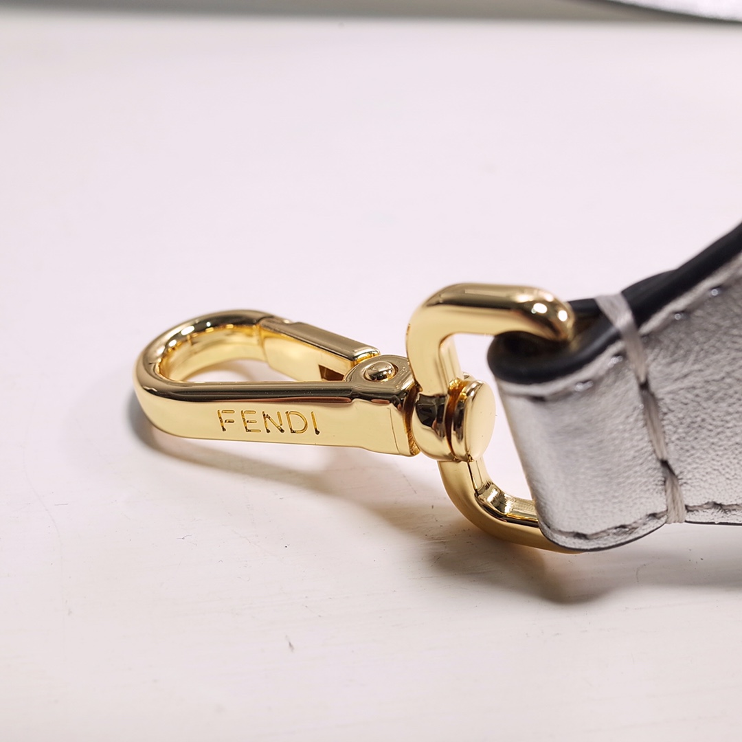 Fendi Sunshine Medium Shopper Bag In Silver Laminated Leather (35-31-17cm)  8BH386 - DopestKickz