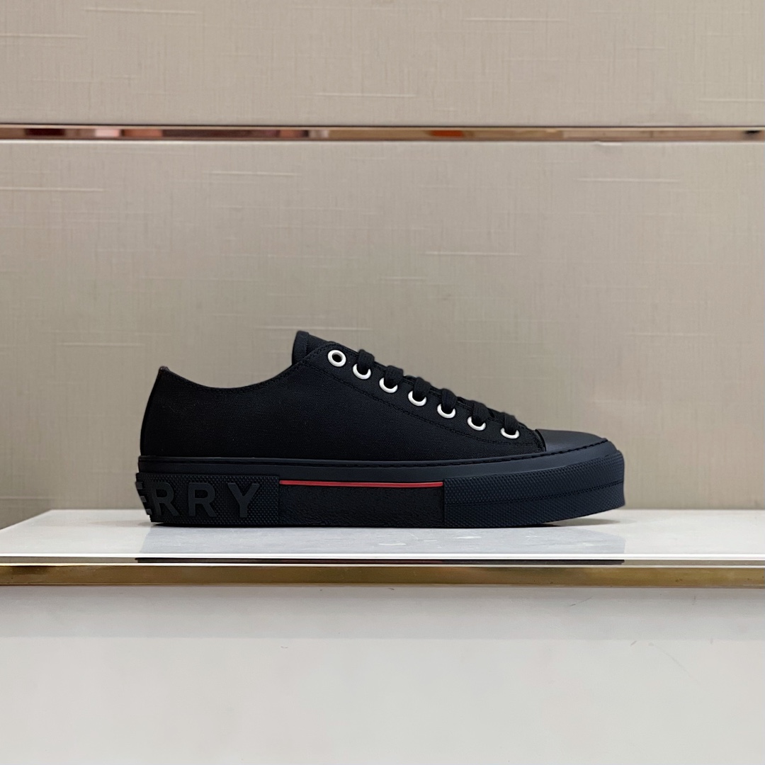 Burberry Logo Detail Cotton Sneakers - DopestKickz