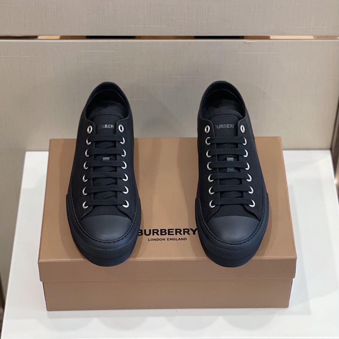 Burberry Logo Detail Cotton Sneakers - DopestKickz