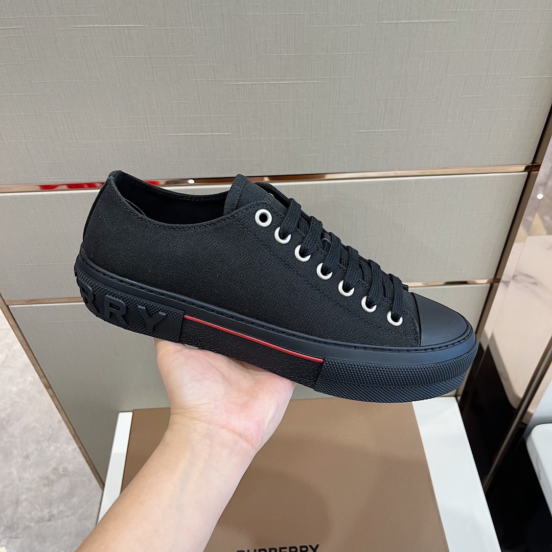 Burberry Logo Detail Cotton Sneakers - DopestKickz