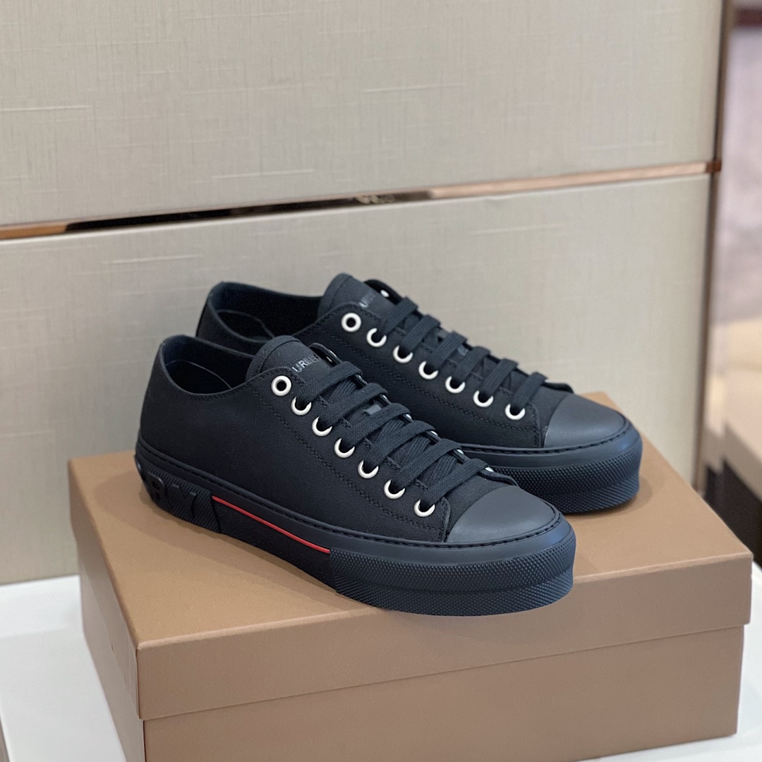 Burberry Logo Detail Cotton Sneakers - DopestKickz